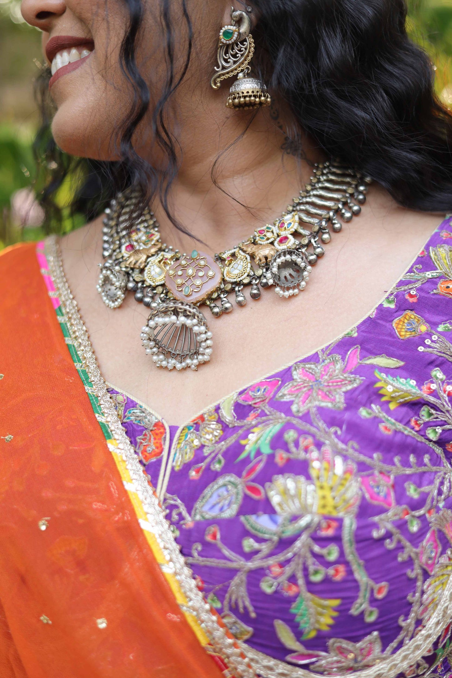 Pink Stone Dulls Necklace Set - VNG112