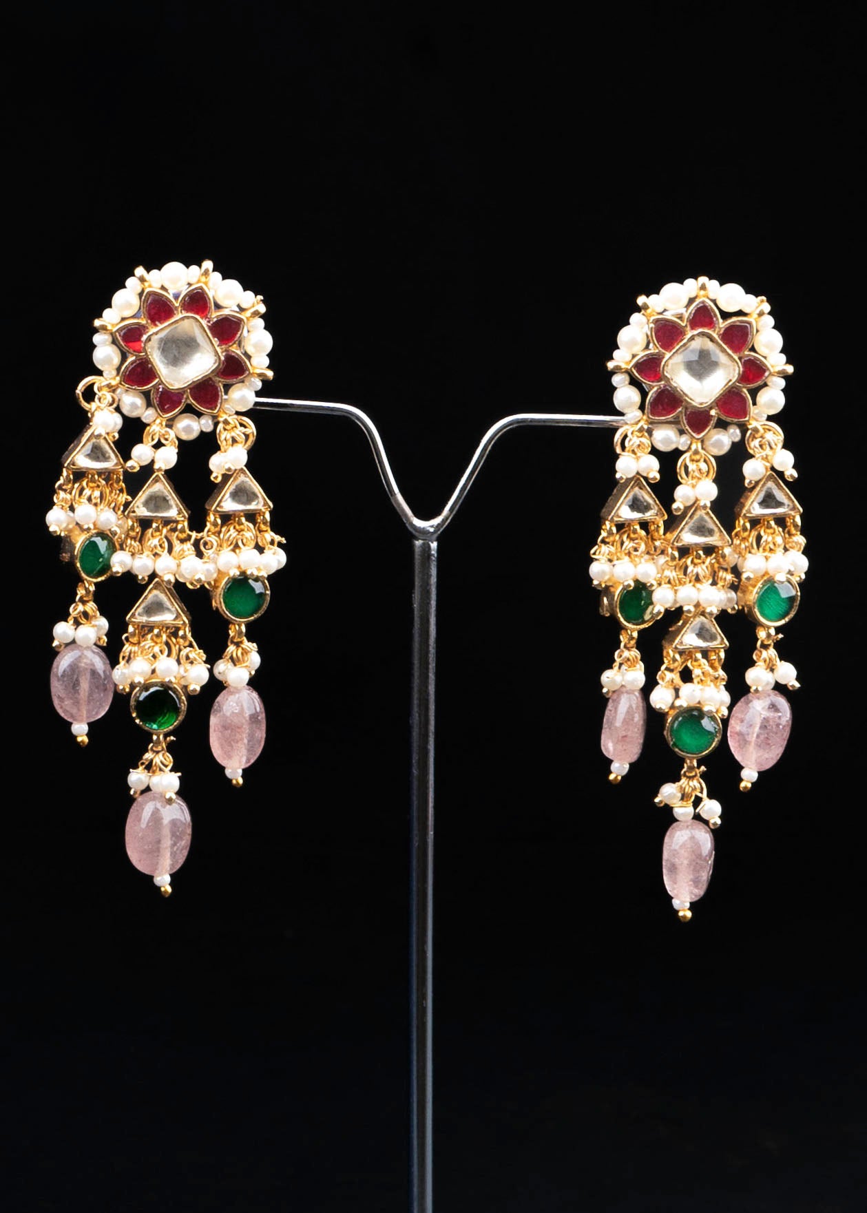 Tusi patta multicolor Jadau Necklace Set