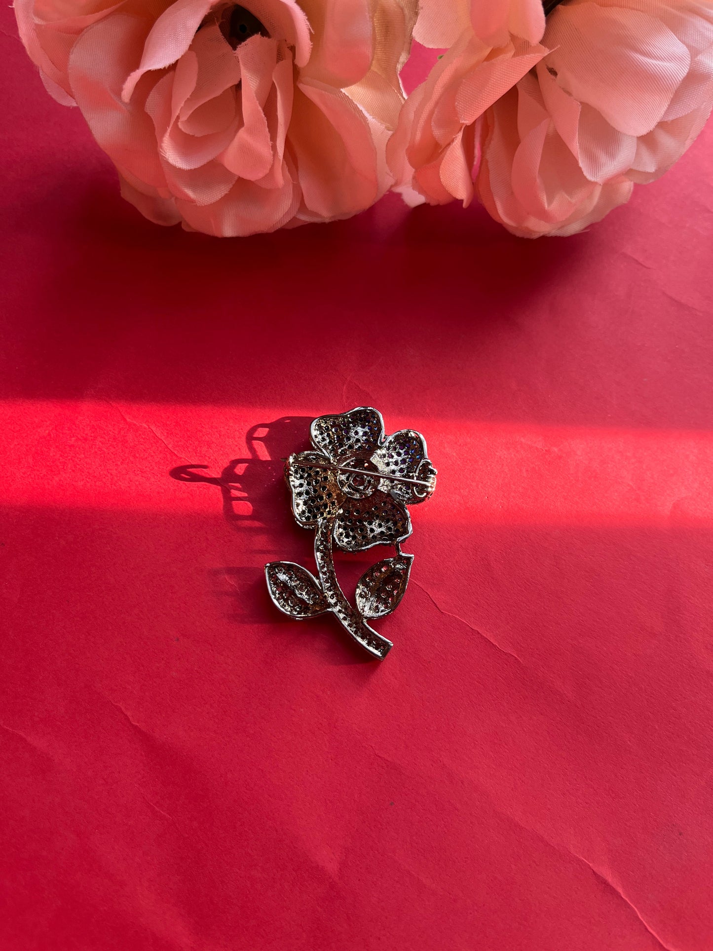 Blue Flower Diamond Broach VNA011