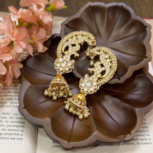 White Jadau Ear Cuffs - VNE012