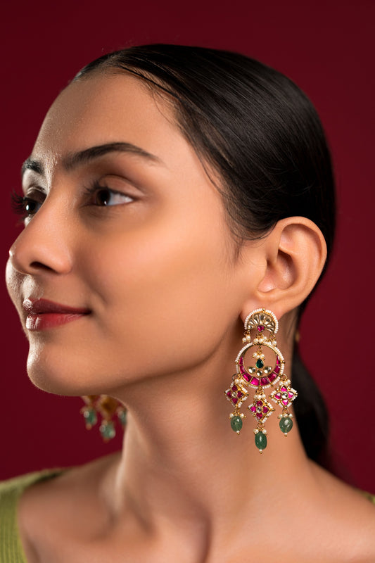 Multi Jadau Earrings - VNE013