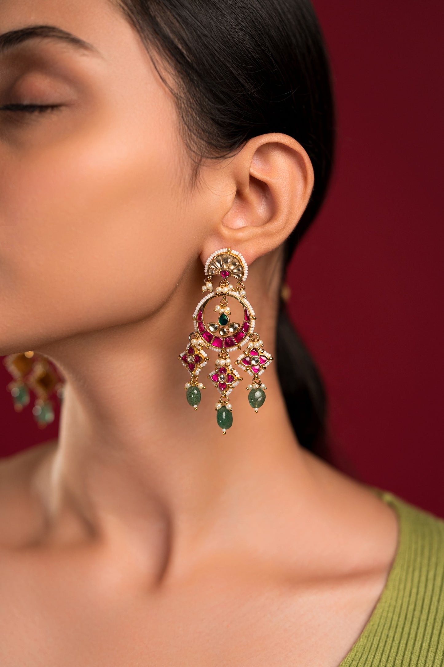 Multi Jadau Earrings - VNE013