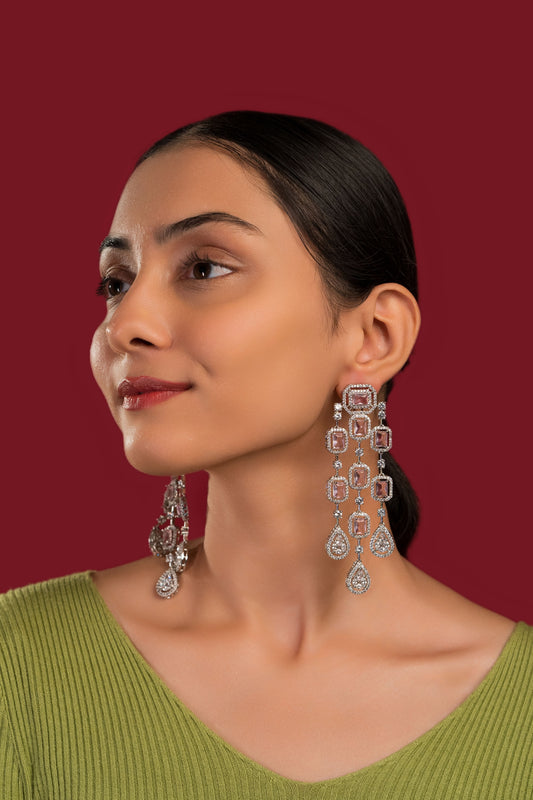 Ankita Pink Diamond Earrings - VNE019