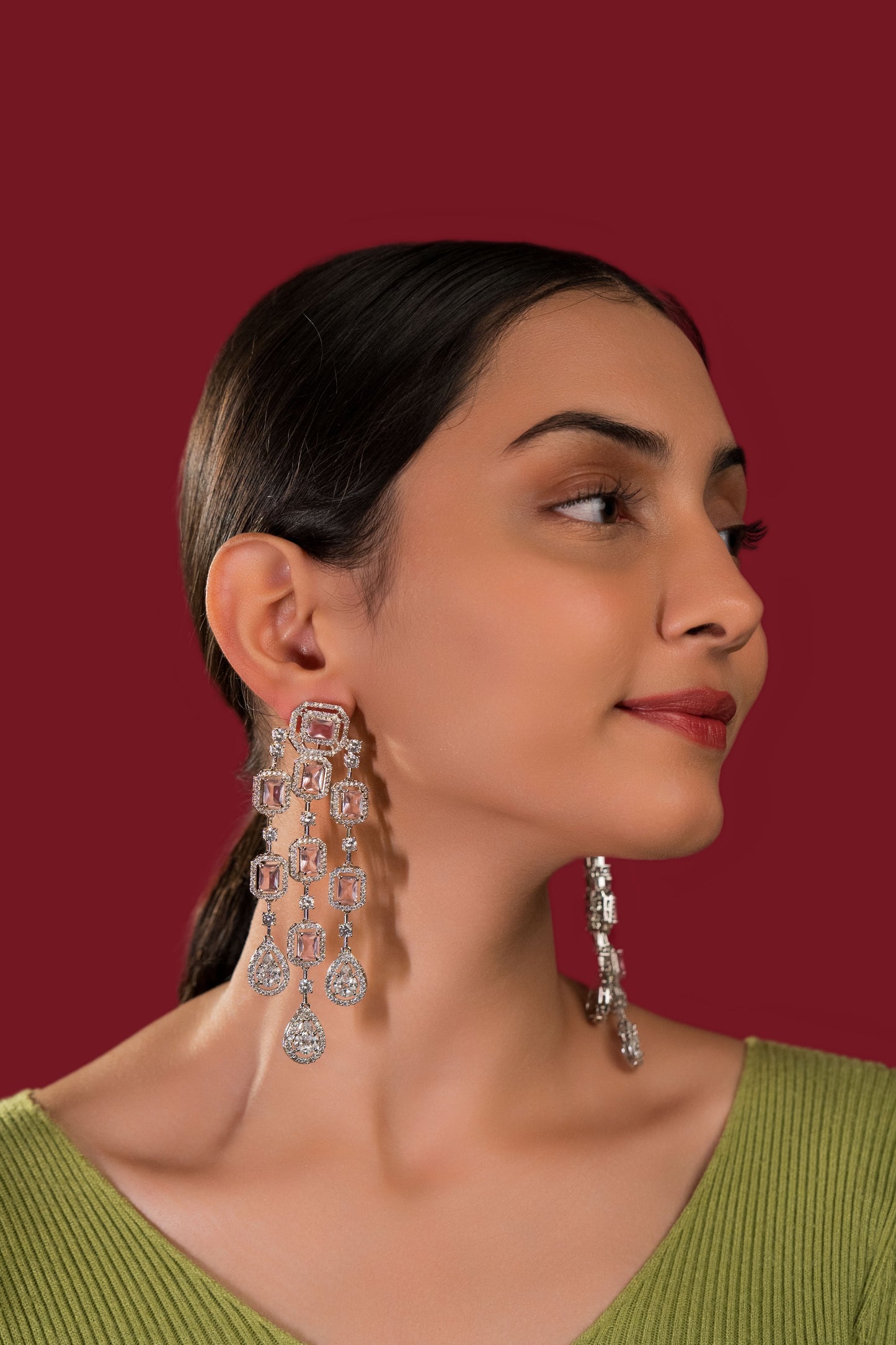 Ankita Pink Diamond Earrings - VNE019