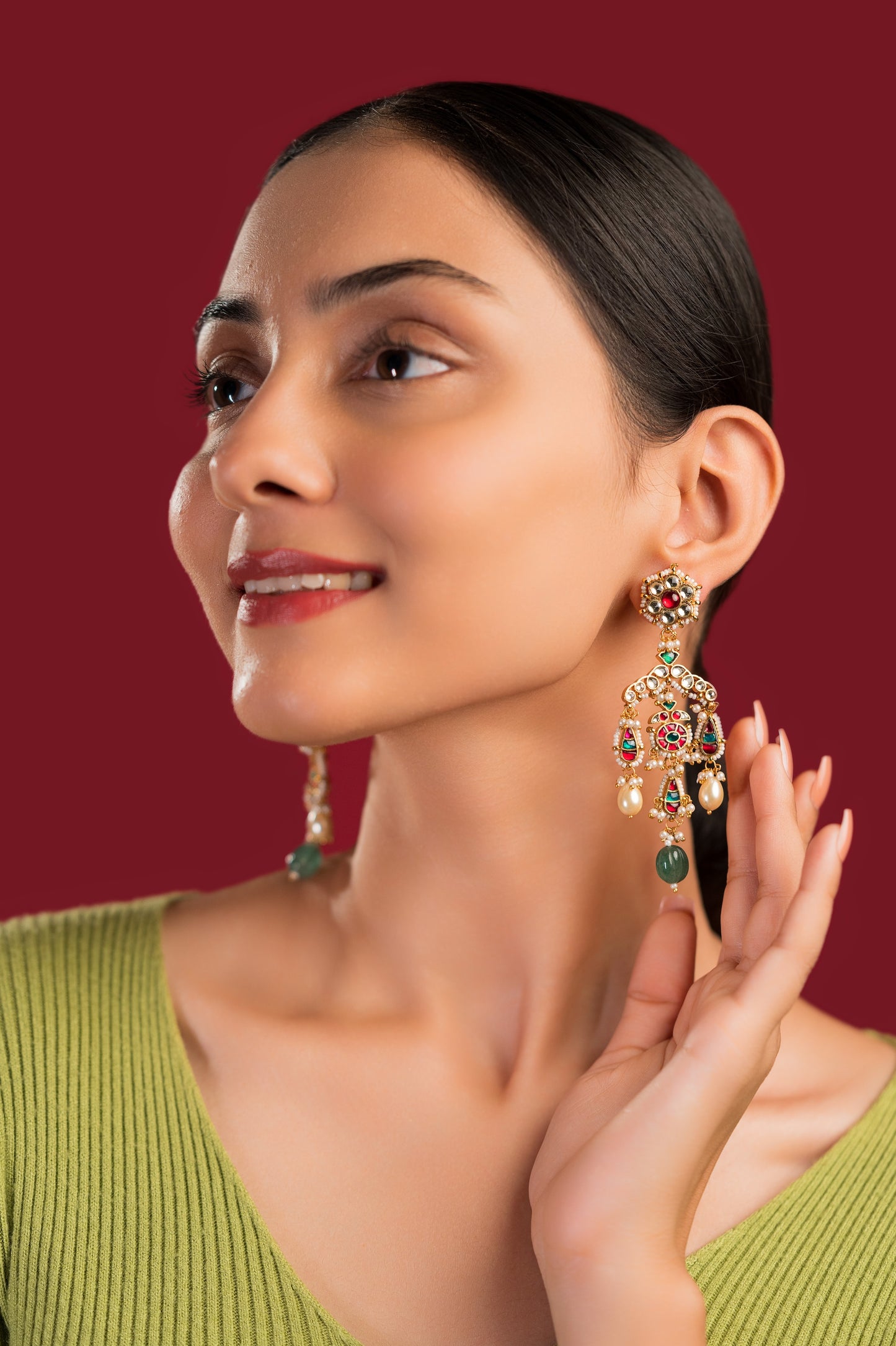Multi Jadau Heritage Earrings - VNE026