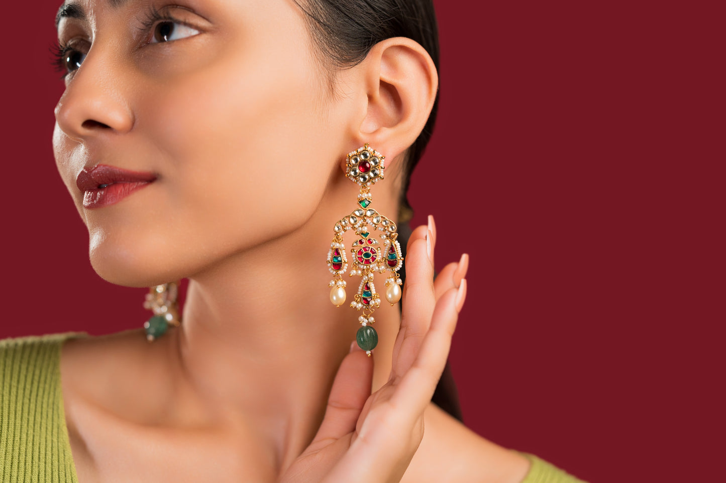 Multi Jadau Heritage Earrings - VNE026