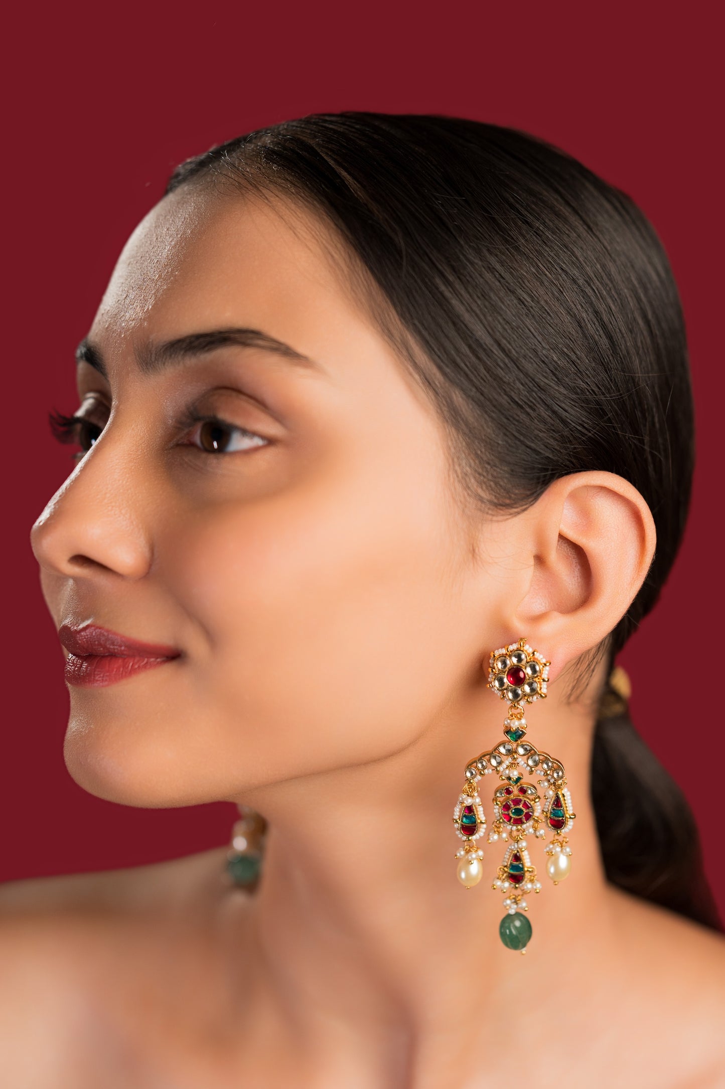 Multi Jadau Heritage Earrings - VNE026