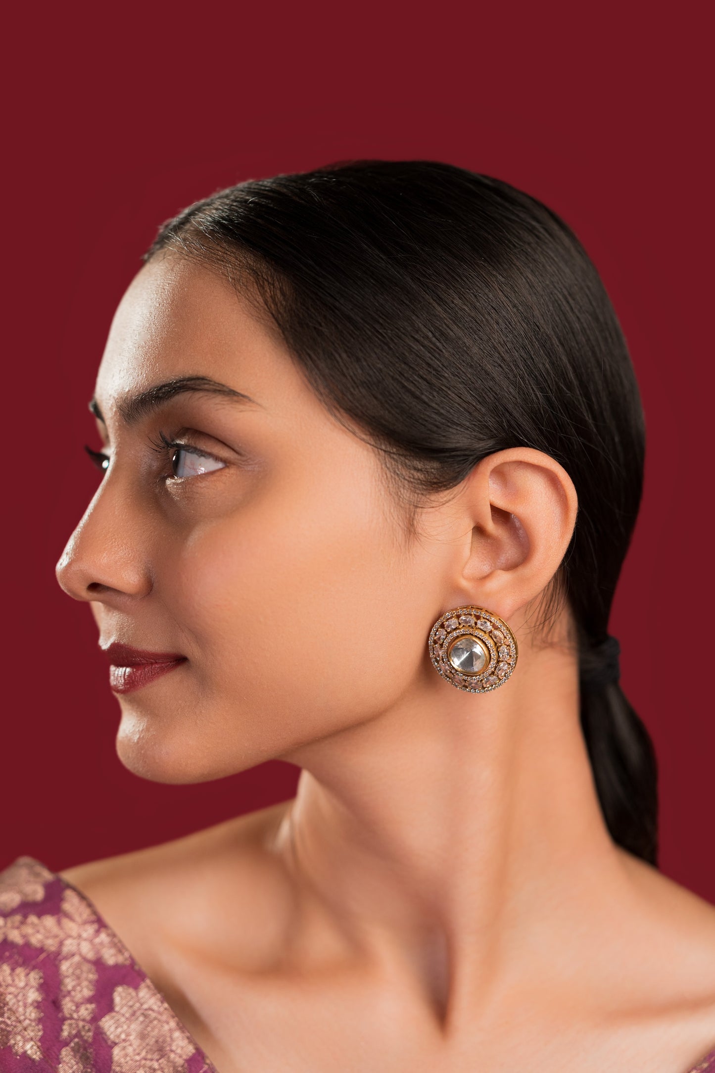 Polki White Studs - VNE029