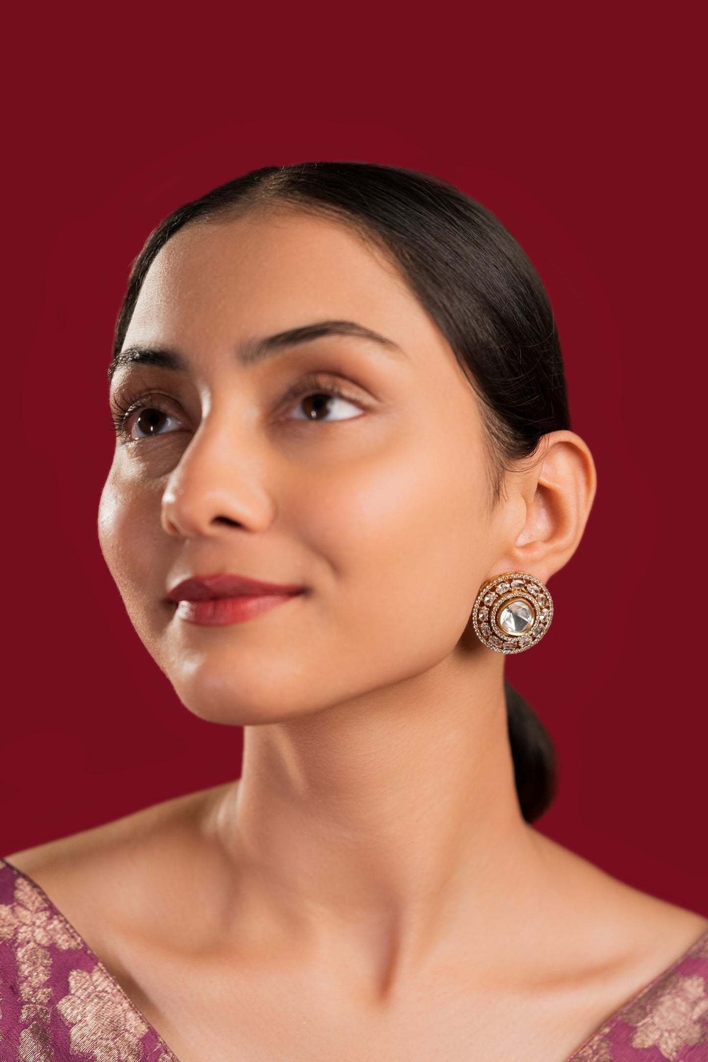 Polki White Studs - VNE029