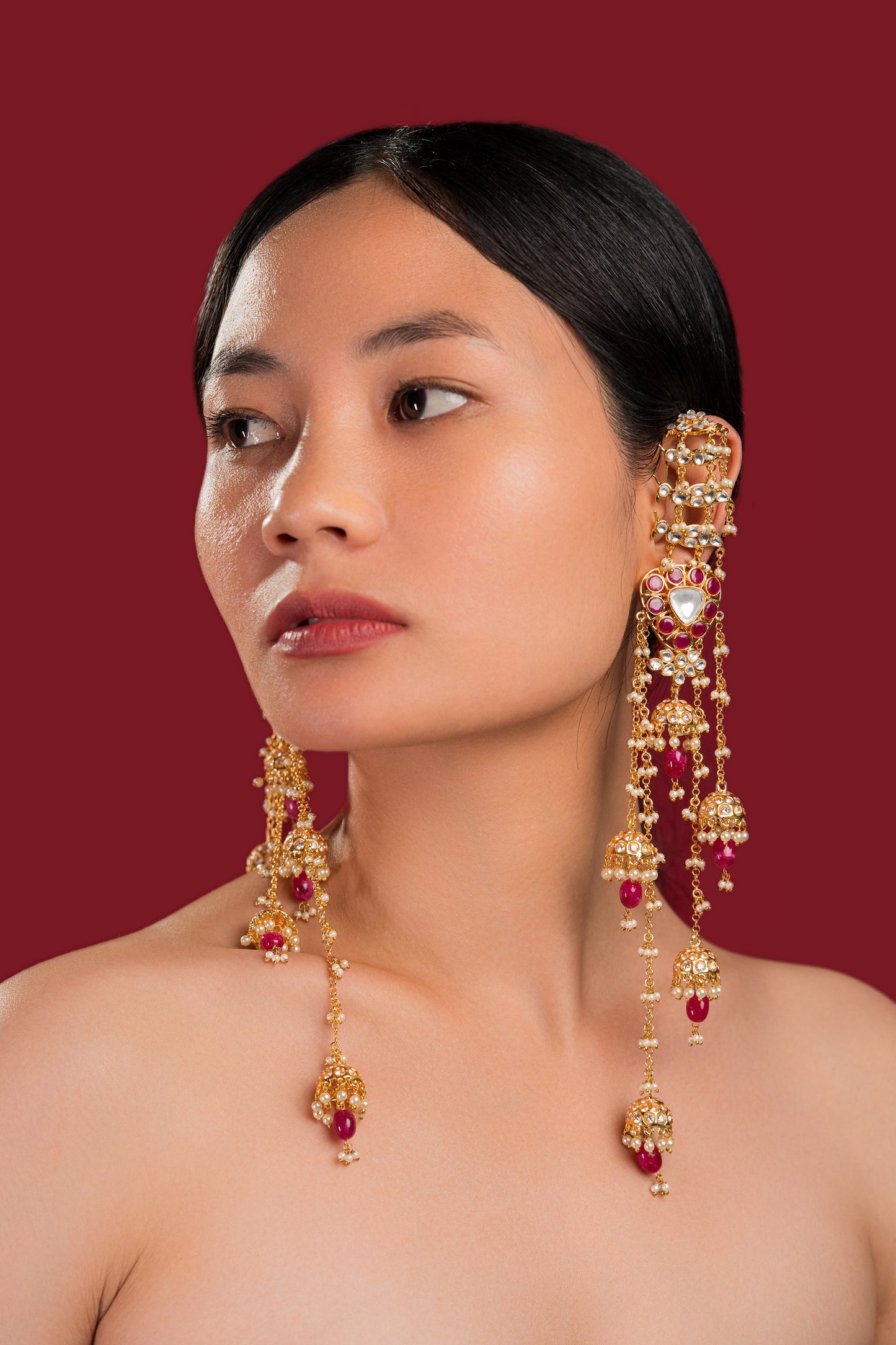 Dangler Rubi Stone Earrings - VNE040