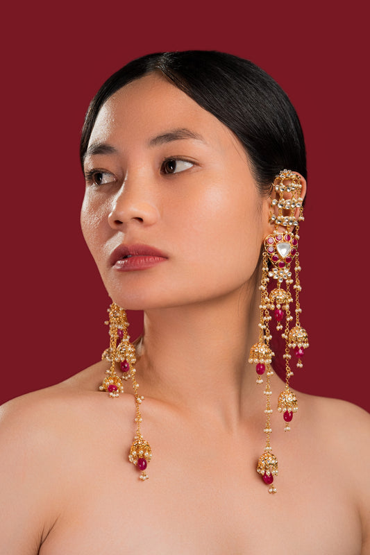 Dangler Rubi Stone Earrings - VNE040