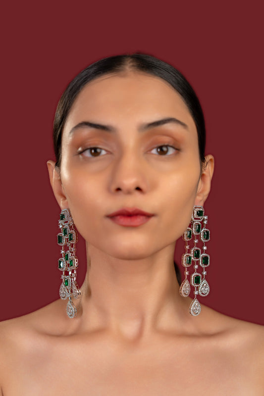 Ankita Green Diamond Earrings - VNE051