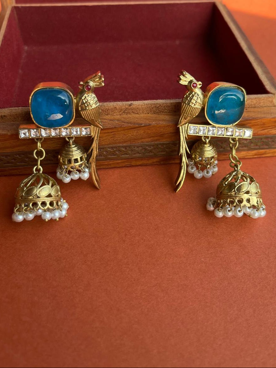 Blue Peacock Earrings VNE083