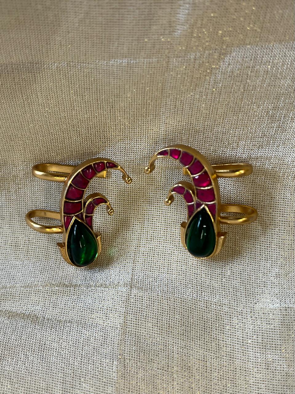 Green Gold Jadau Earcuffs VNE260