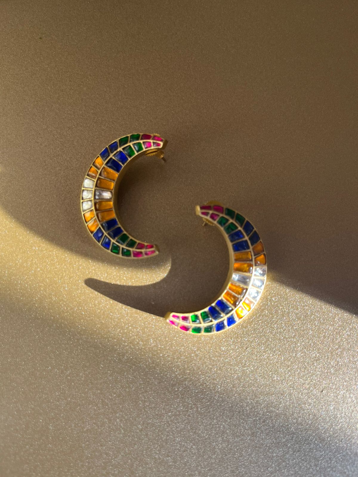 Pachi Kundan Chand Earrings VNE295