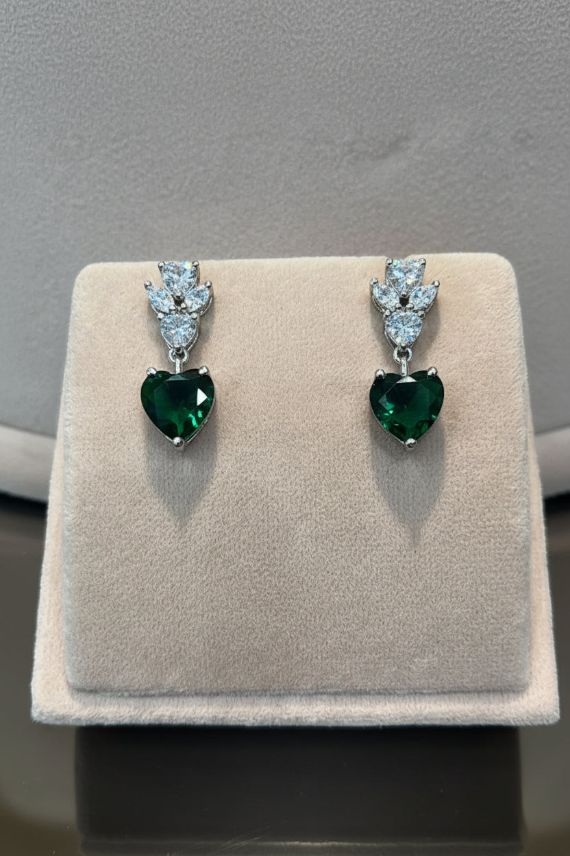 Heart Drop Diamond Earrings VNE303