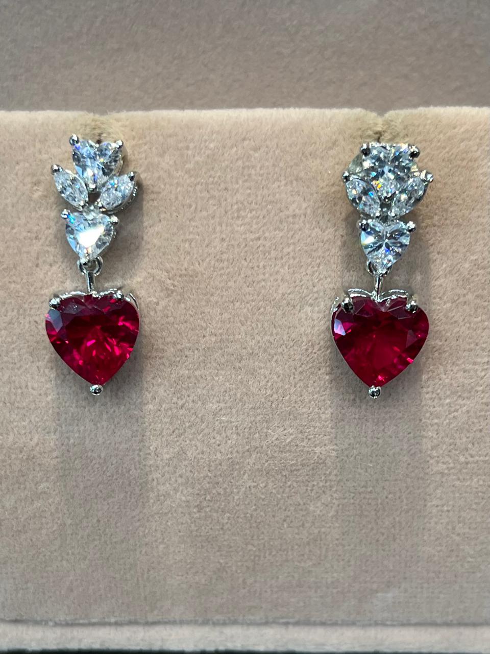 Heart Drop Diamond Earrings VNE303