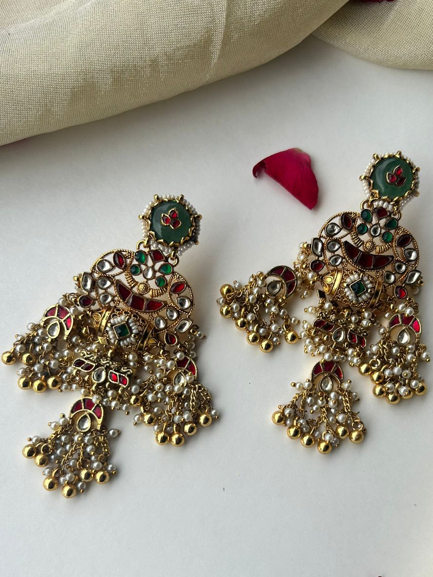 Multi Jadau Dodi Earrings VNE327