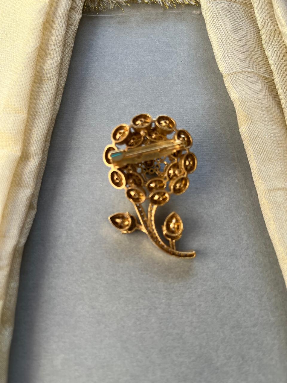 Flower Polki Brooch VNG010