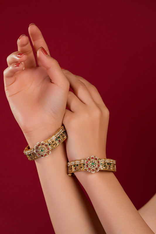 Multi Jadau Heritage Bangles - VNHN010