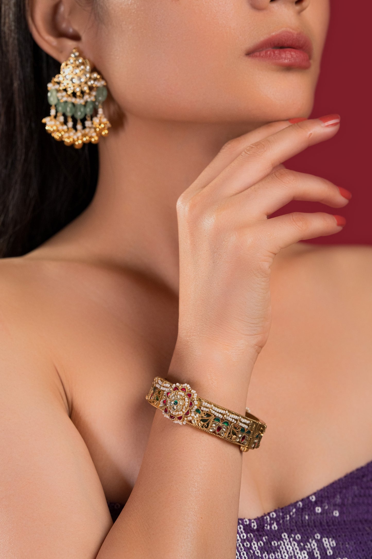 Multi Jadau Heritage Bangles - VNHN010