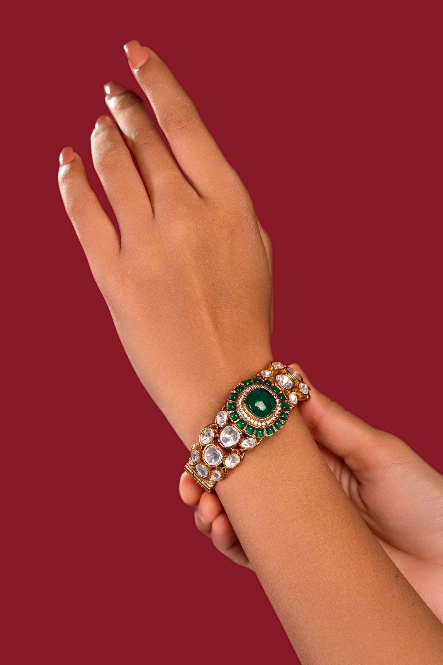 Polki Green Bracelet - VNHN011