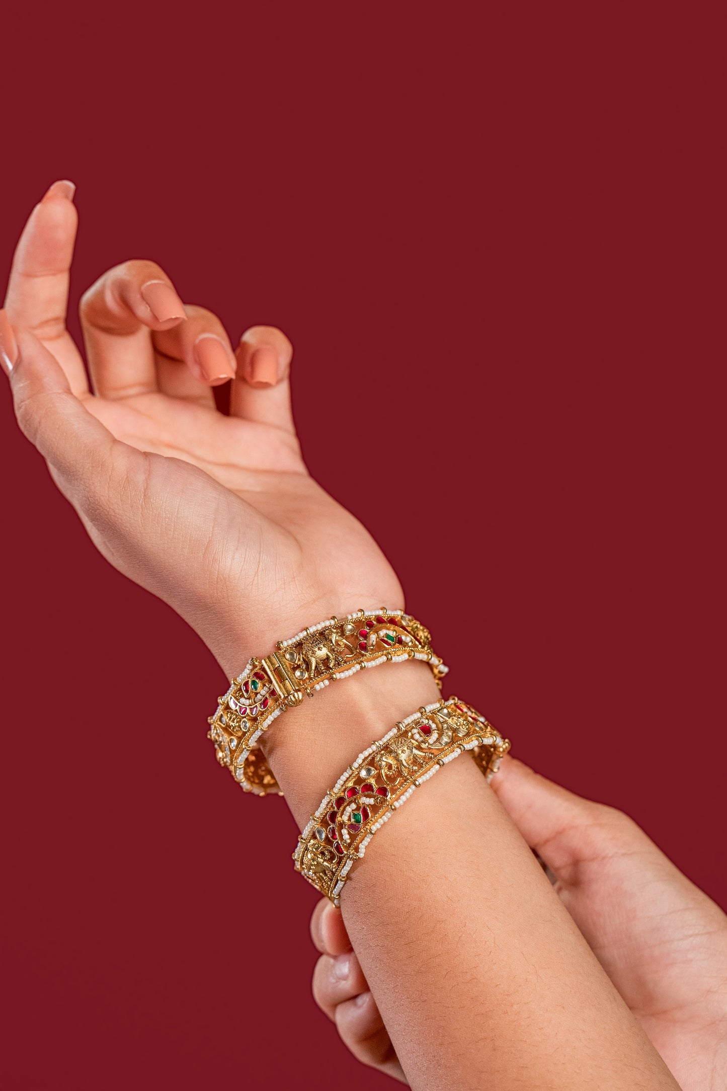 Multi Jadau Bangles - VNHN013