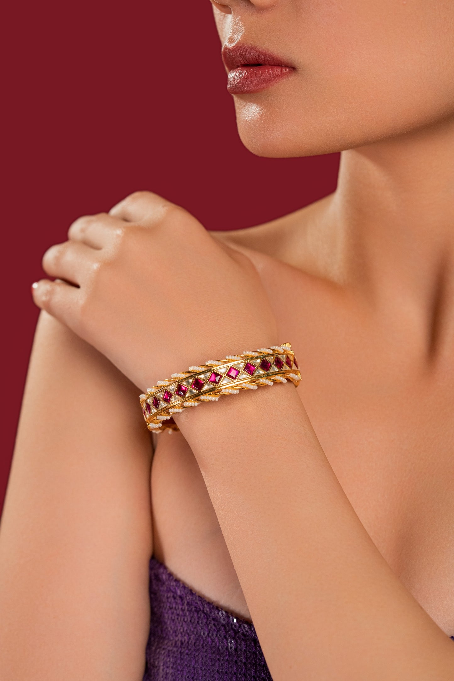 Rubi Jadau Bangles - VNHN014