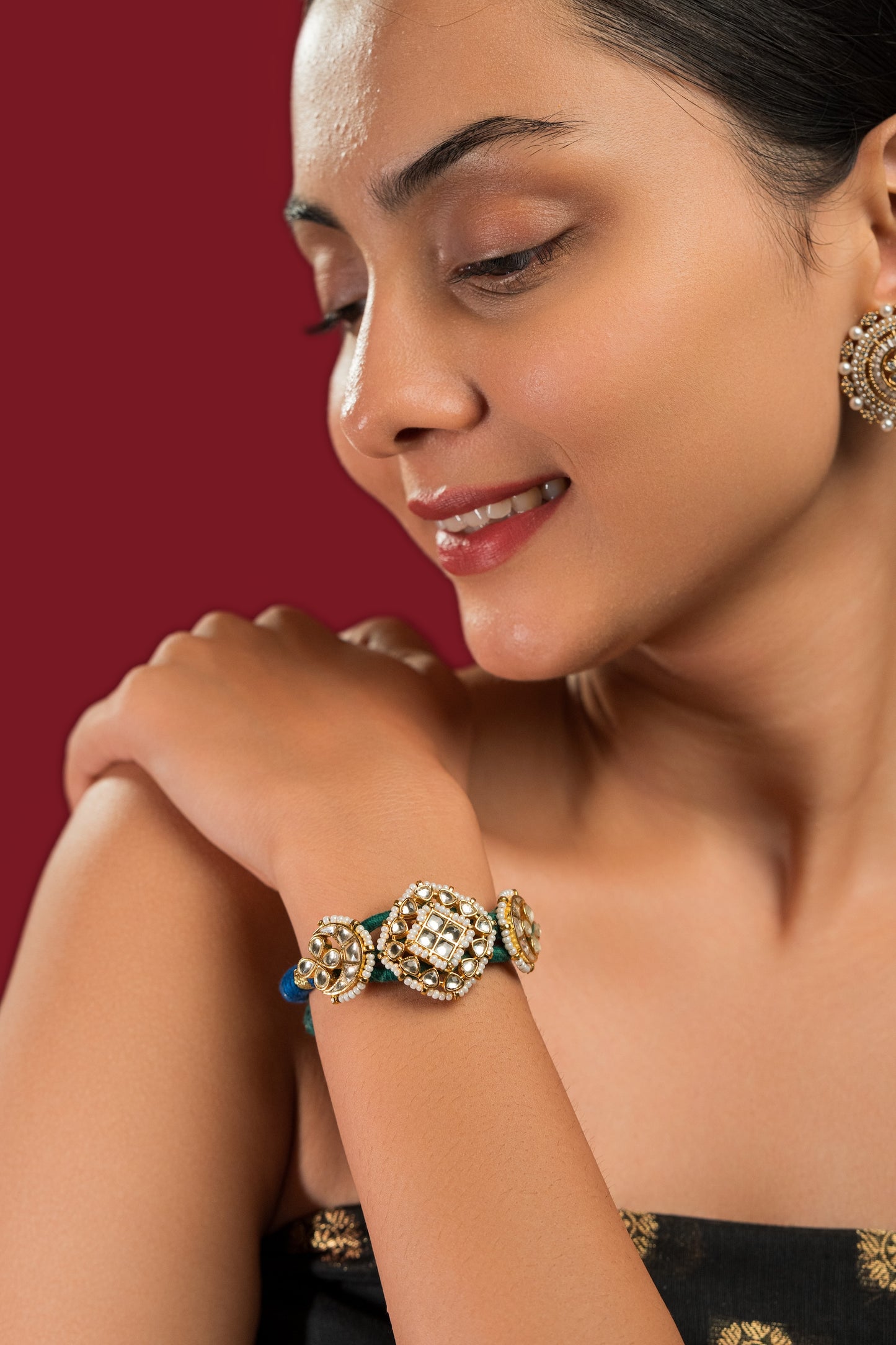 Tusi White Jadau Bracelet - VNHN015