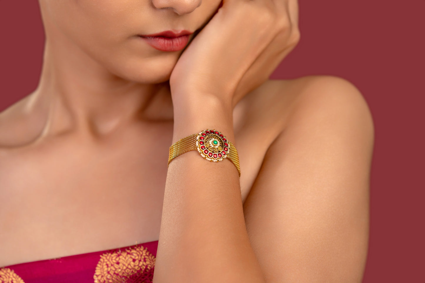 Round Multi Jadau Bracelet - VNHN025