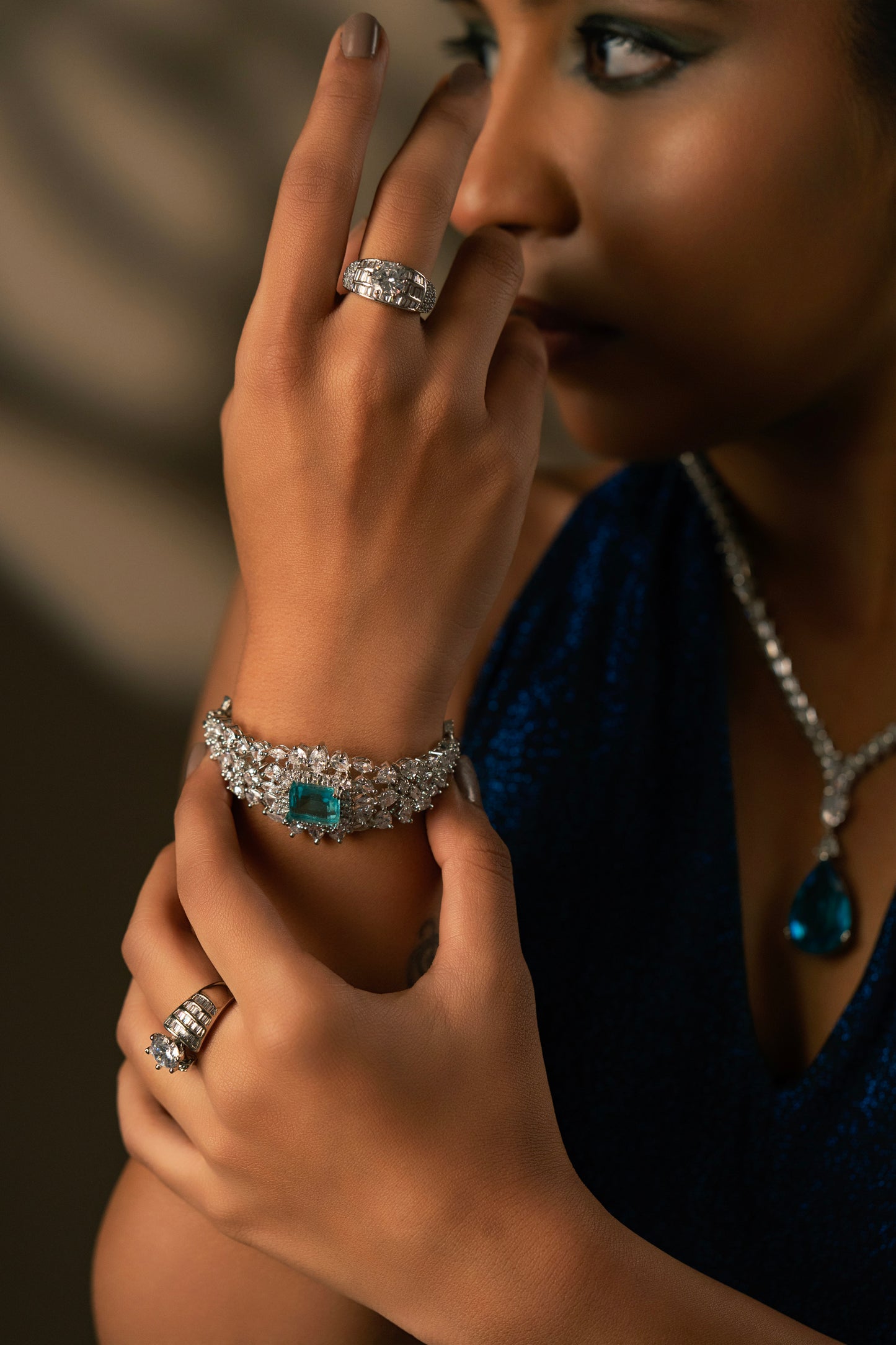 Green Stone Diamond Bracelet VNHN202