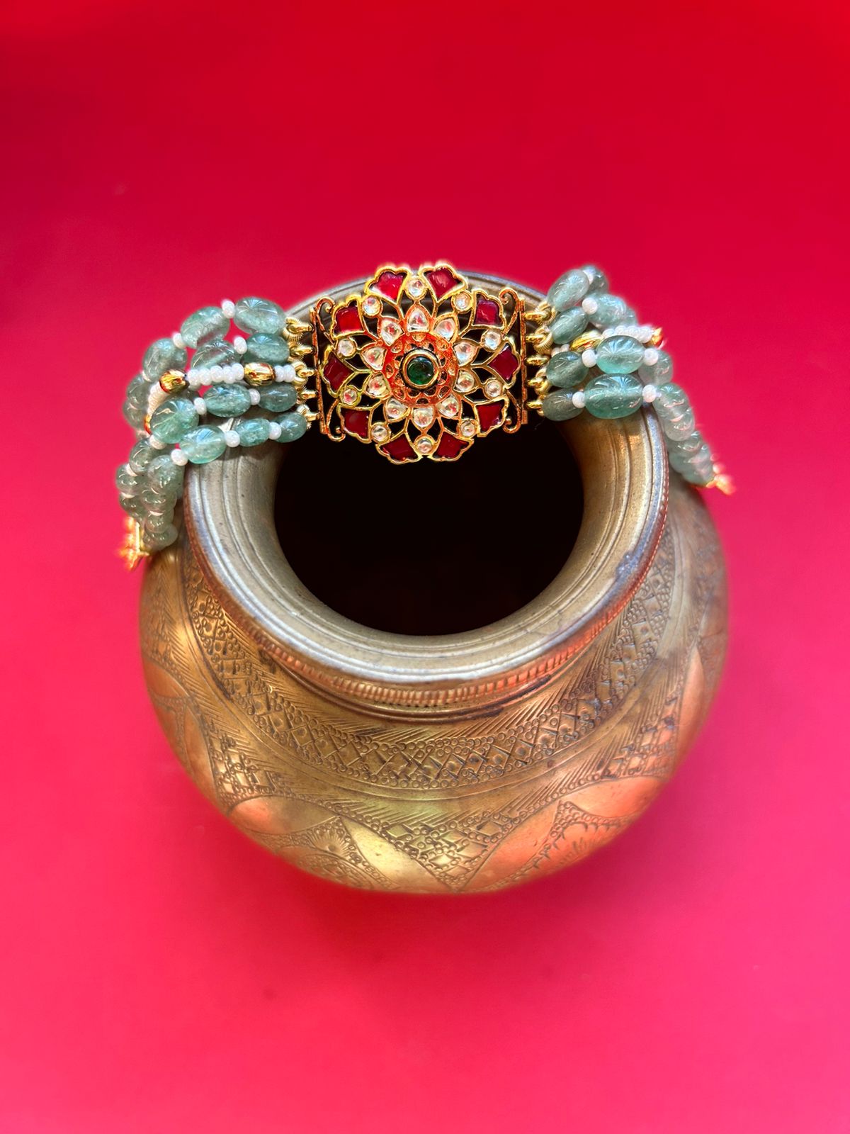 Round Multi Jadau Beads Bracelet VNHN206