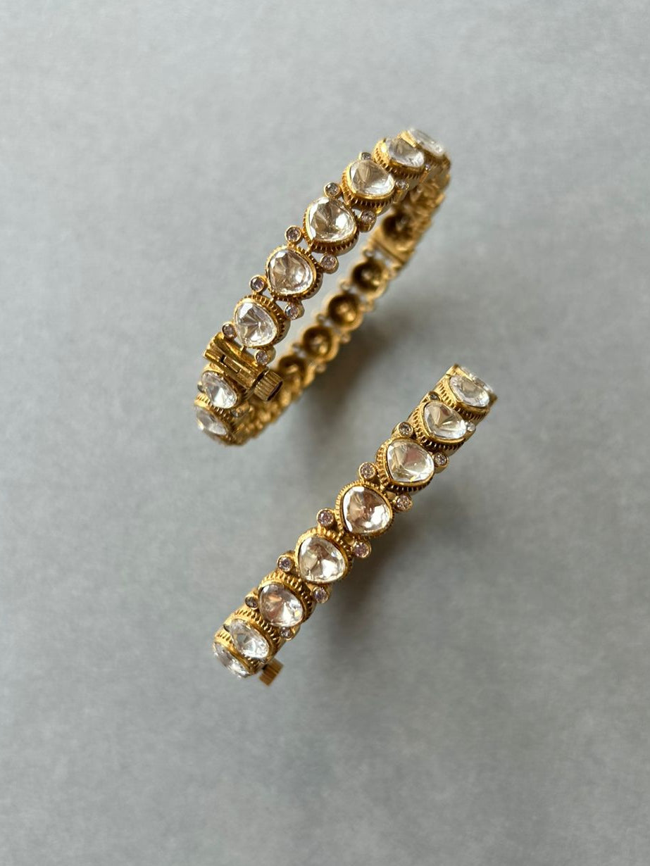 Yellow Polki Pan Bangles VNHN266