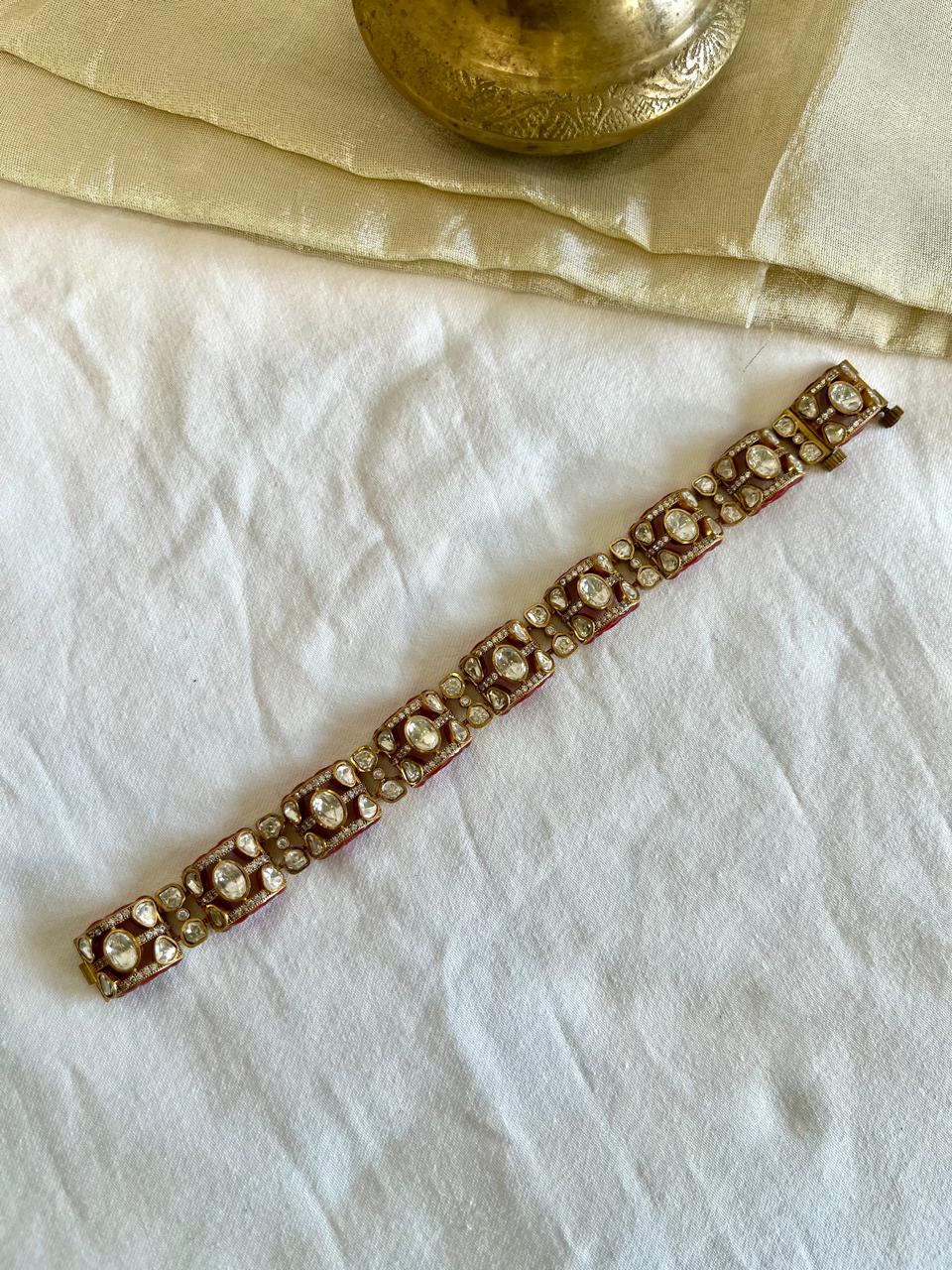 Ruby Moissanite Gajra Bracelet VNHN322