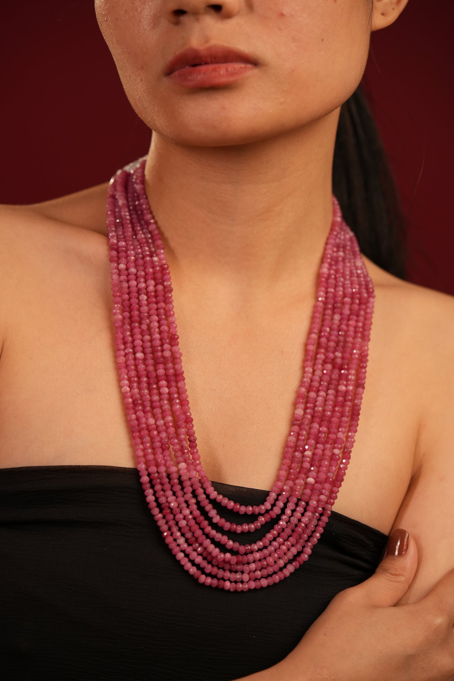 Pink Onyx Stone Mala- VNMN003