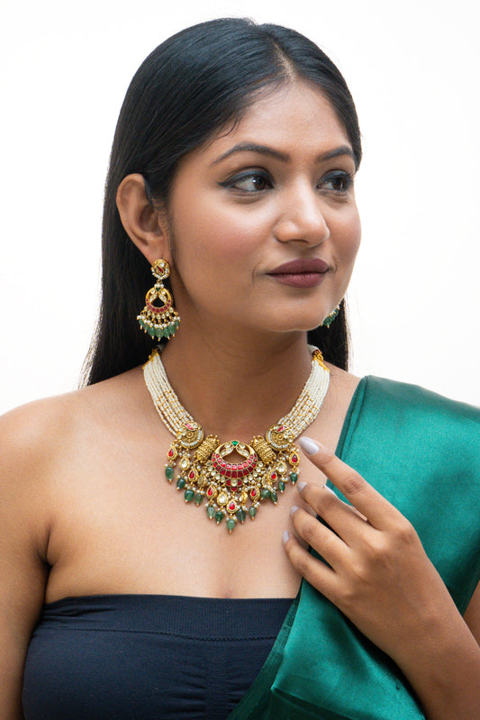 Multi Jadau Antique Choker Set - VNN013