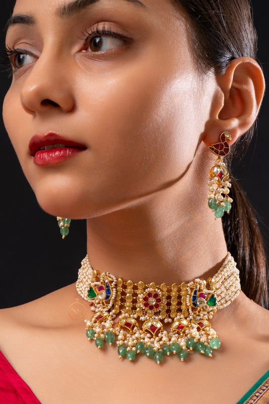 Multi Jadau Choker Set - VNN015