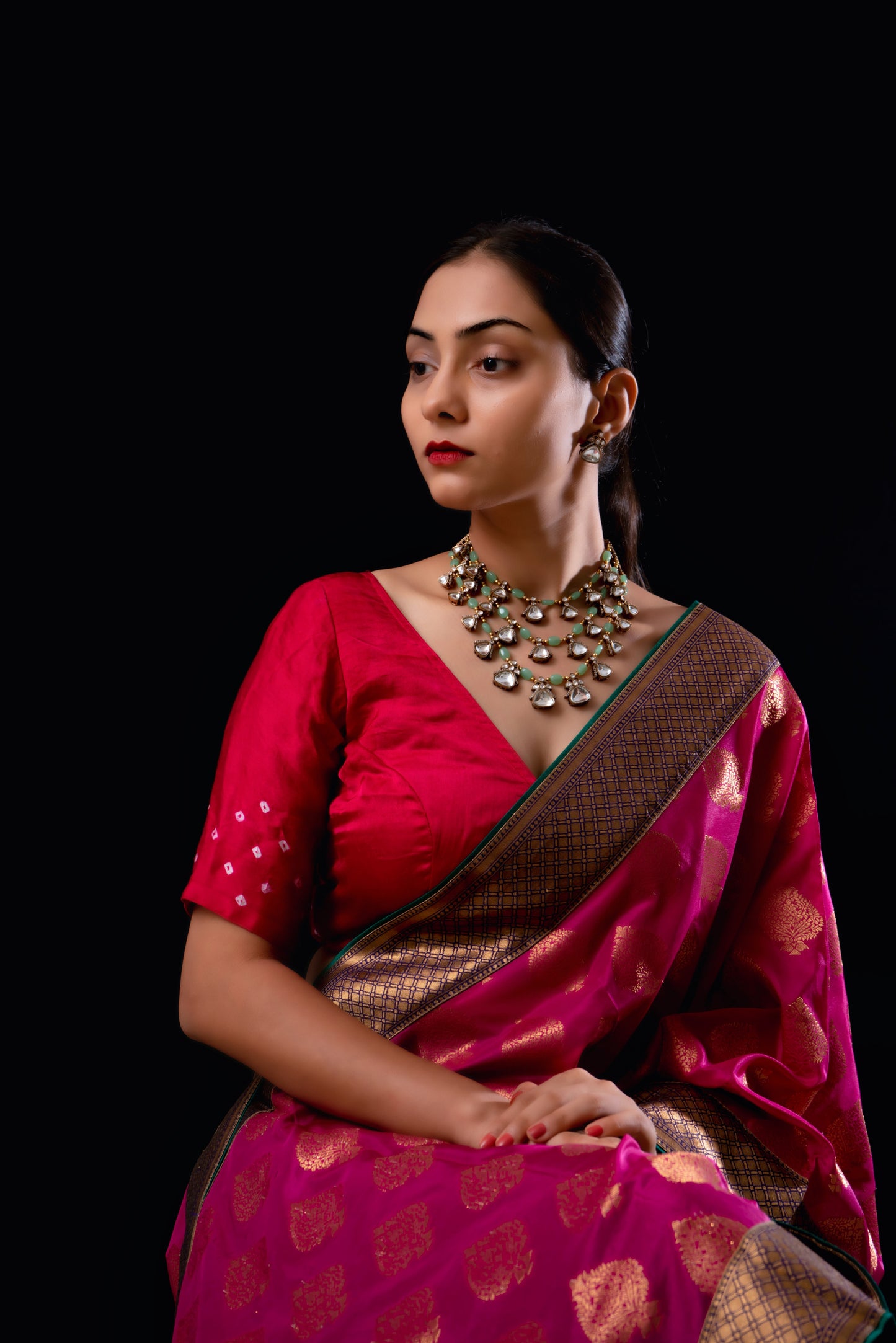 Layered Polki Necklace Set - VNN016