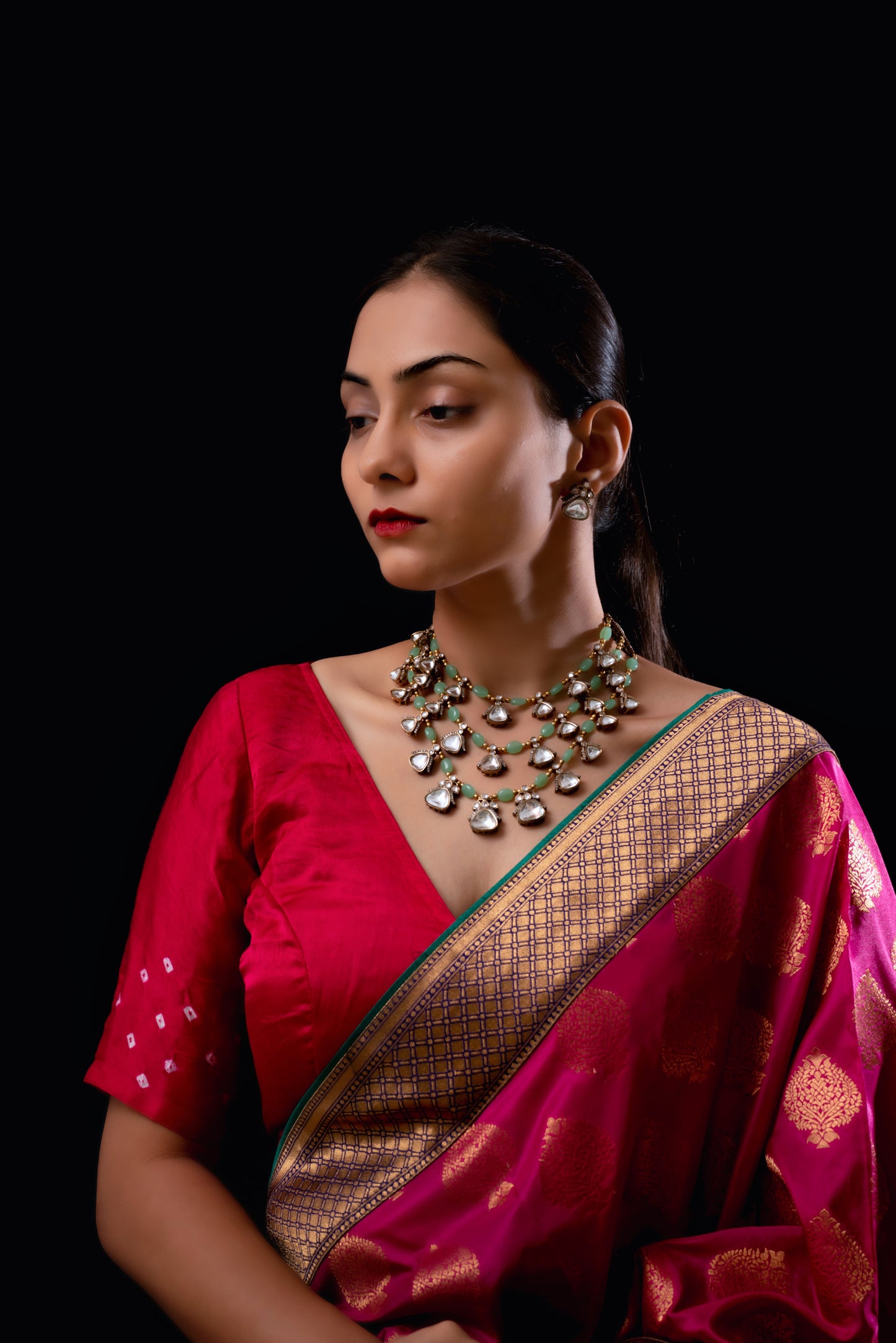Layered Polki Necklace Set - VNN016