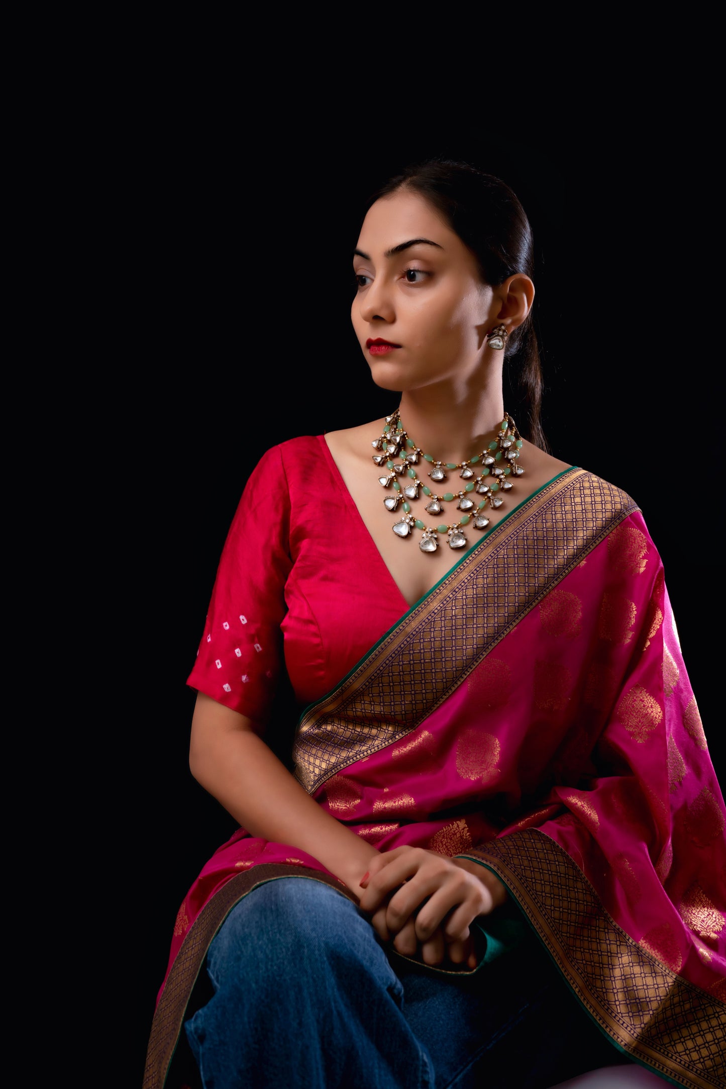 Layered Polki Necklace Set - VNN016