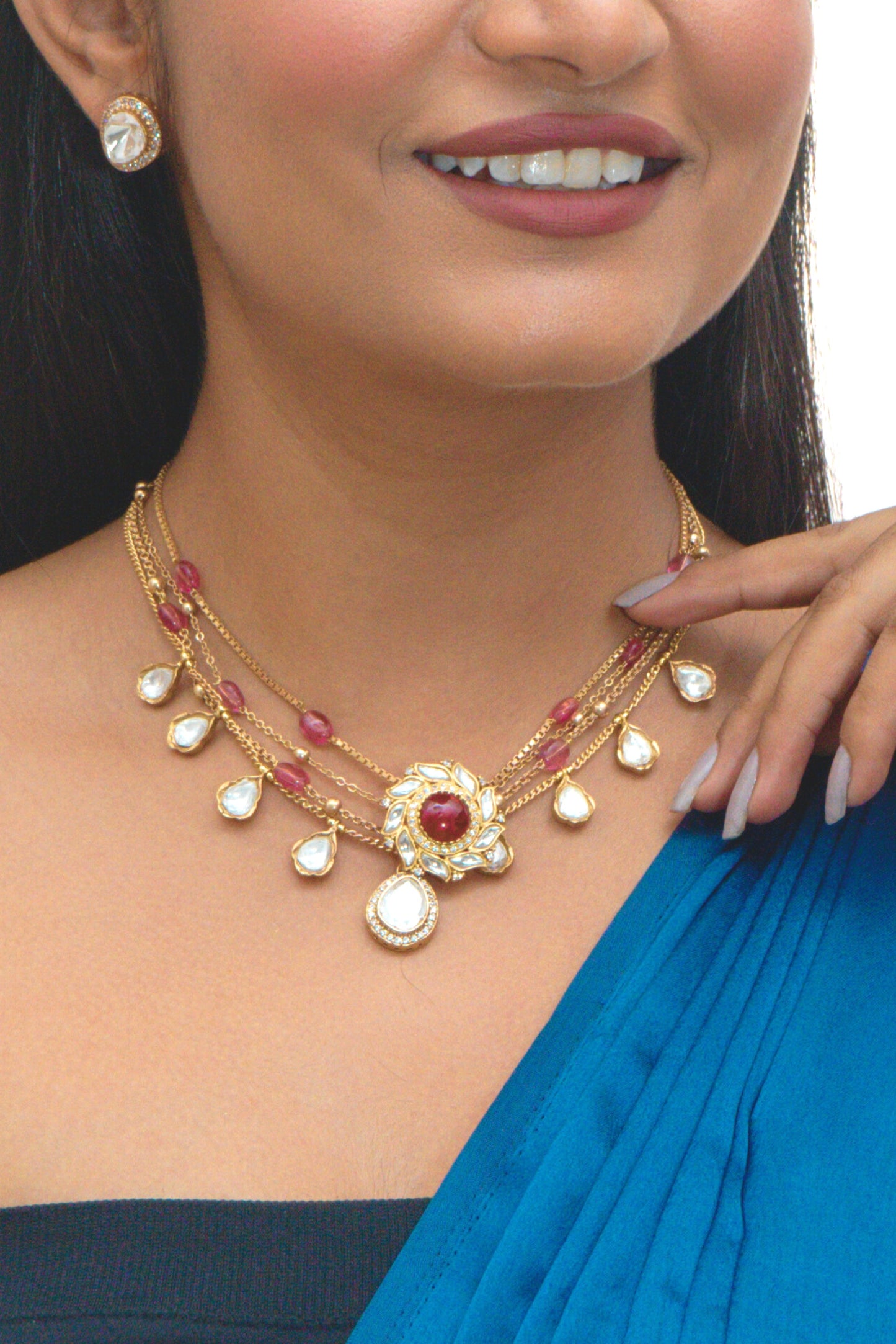 Rubi Polki Necklace Set - VNN024