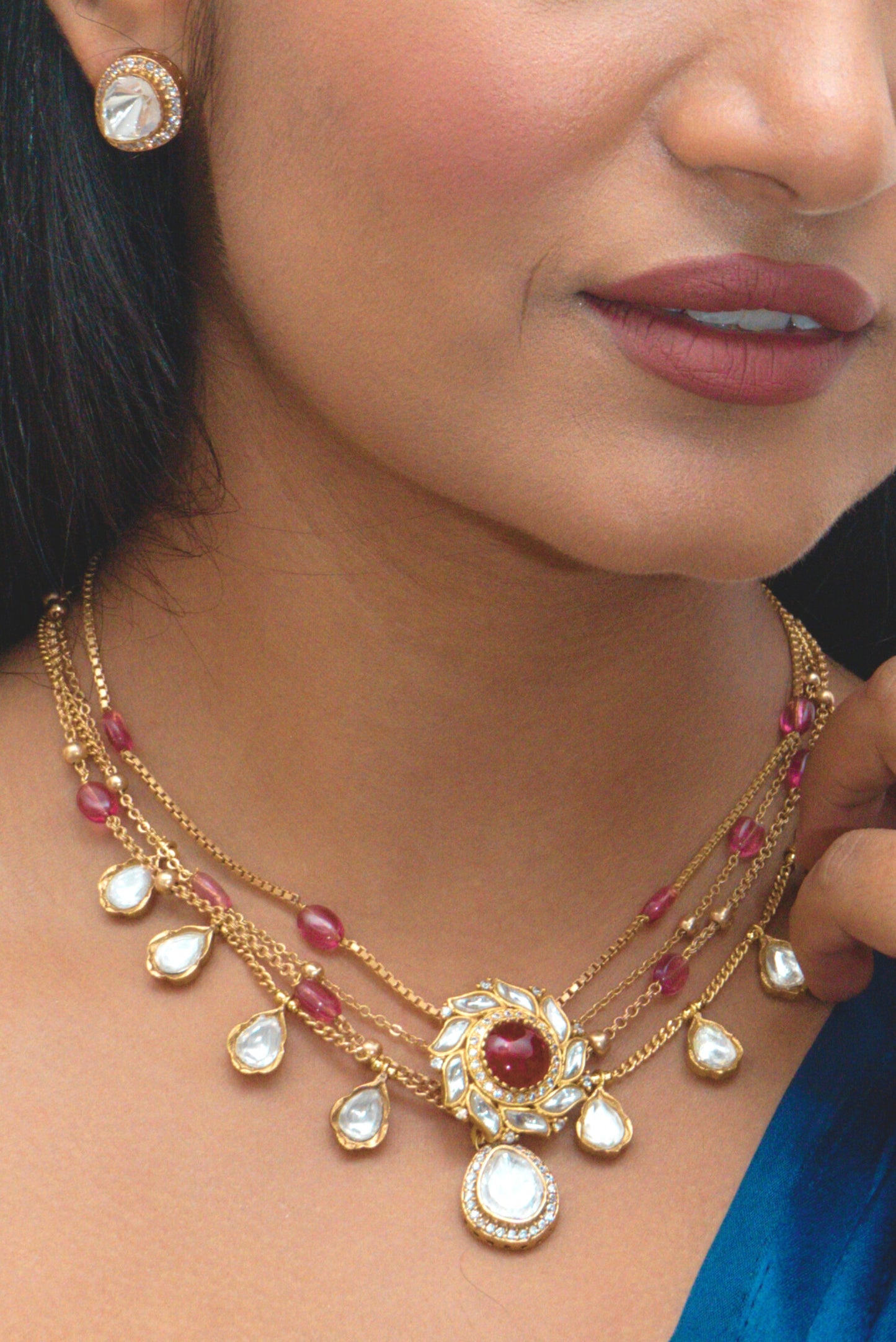 Rubi Polki Necklace Set - VNN024