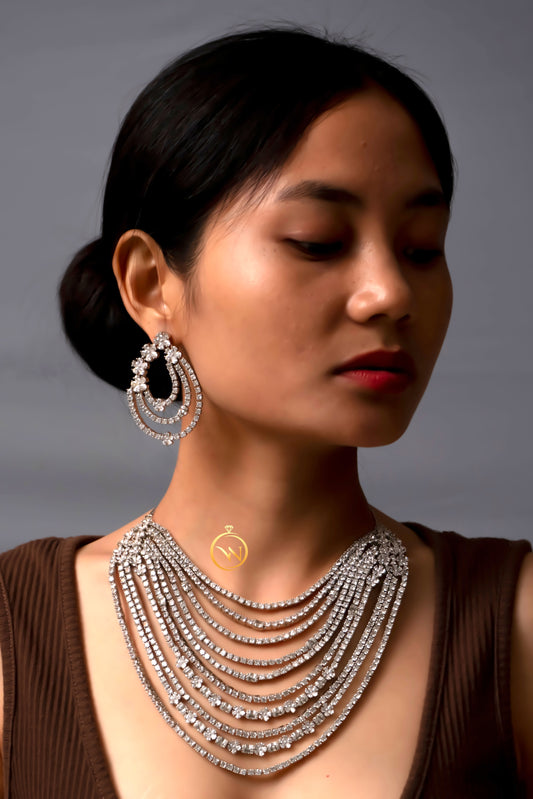 Layered Diamond Necklace Set - VNN028
