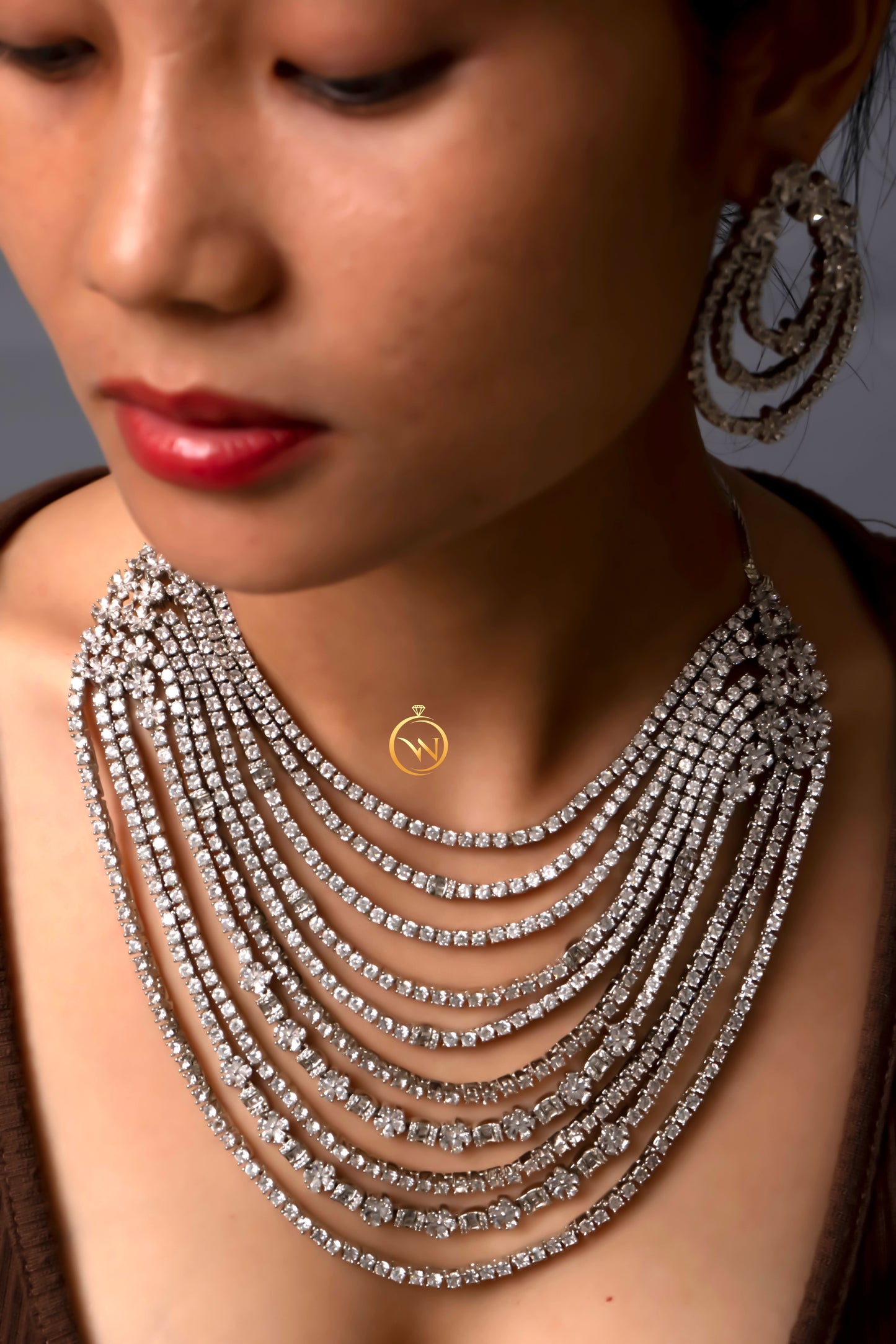 Layered Diamond Necklace Set - VNN028