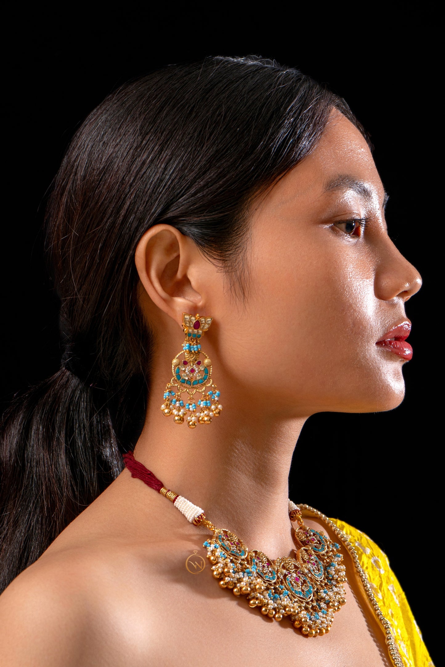 Firoza Multicoloured Necklace Set - VNN046