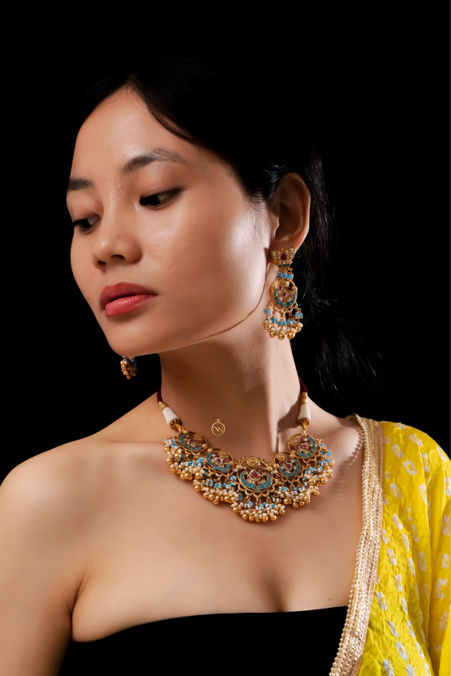 Firoza Multicoloured Necklace Set - VNN046