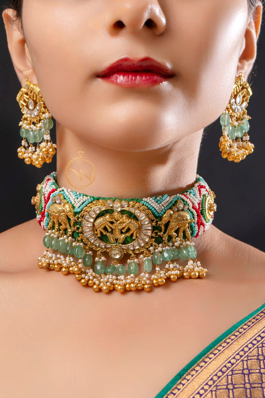 Rangin Tusi Choker Necklace Set - VNN047