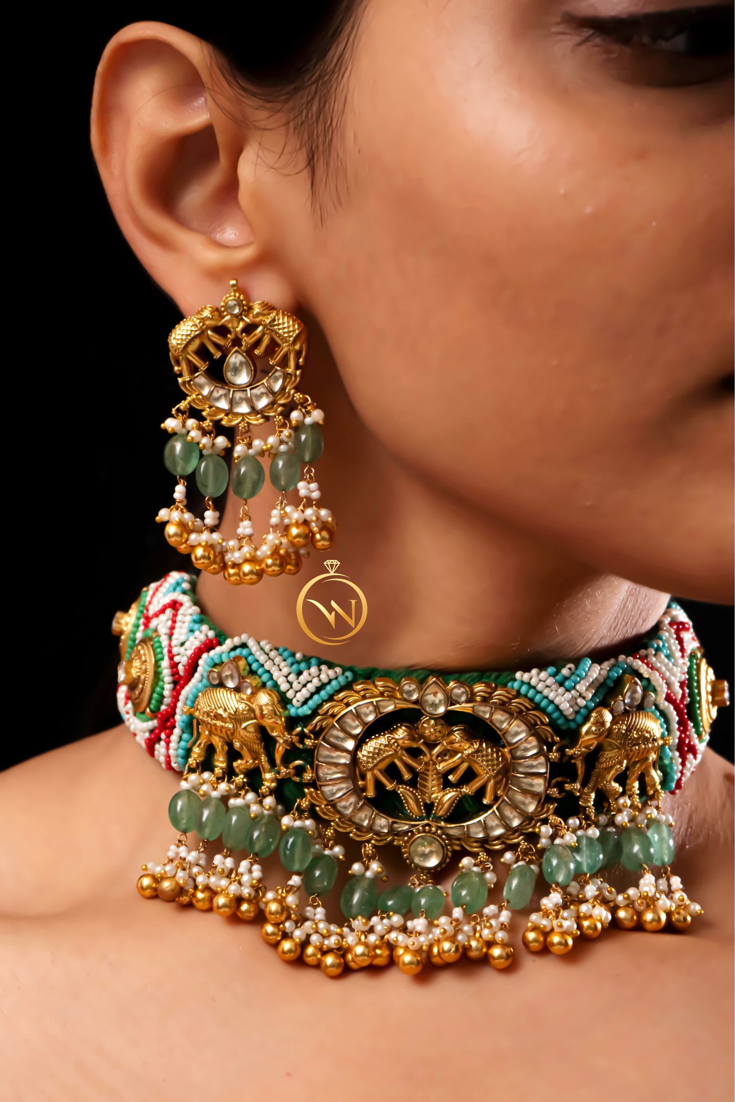 Rangin Tusi Choker Necklace Set - VNN047