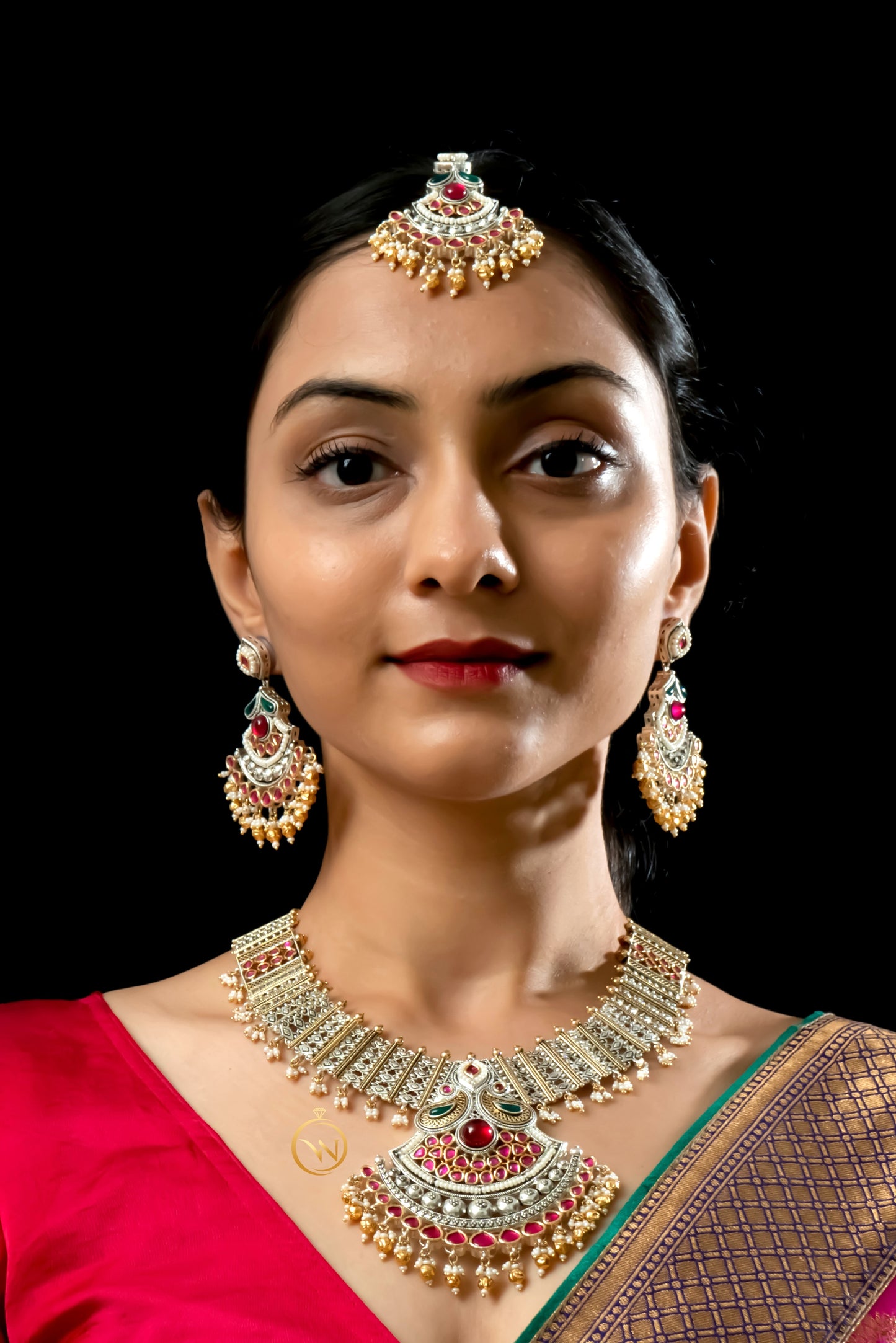 Long U Shape Rani Necklace Set - VNN048