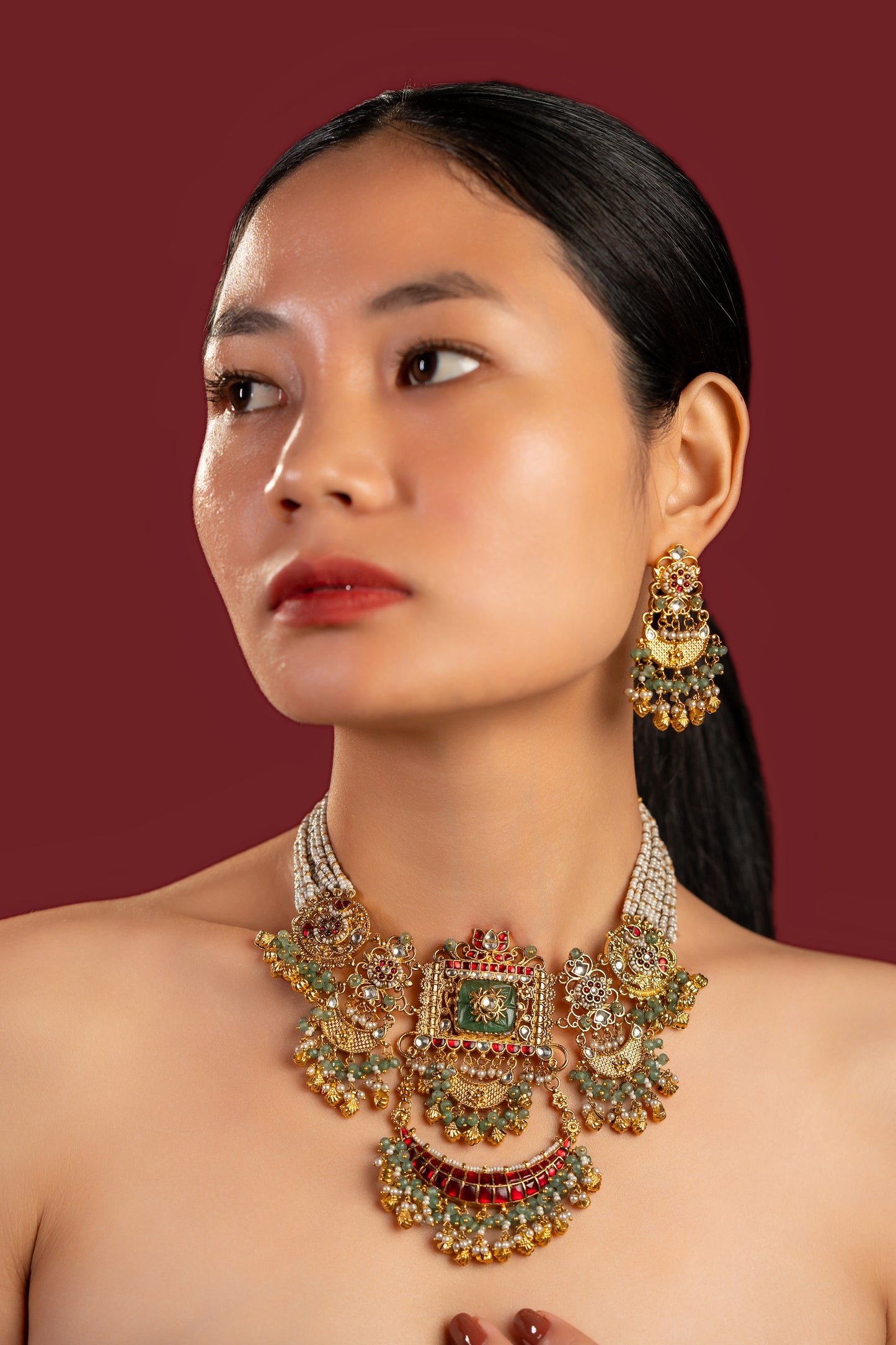 Heritage Jadau Necklace Set - VNN053